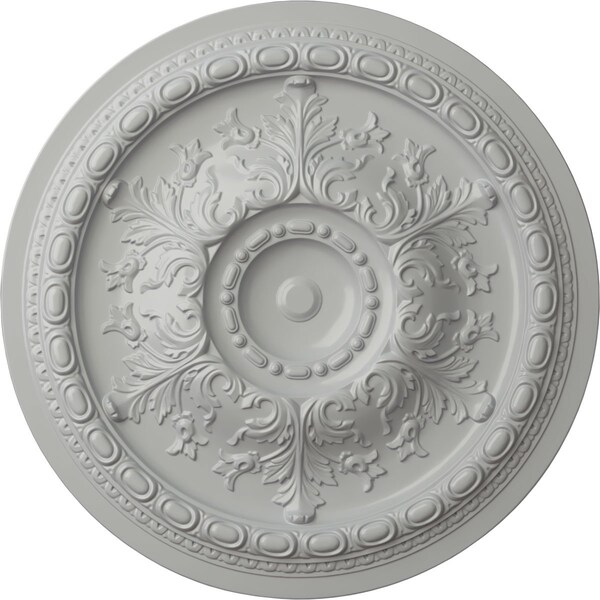 Ekena Millwork Oslo Ceiling Medallion (Fits Canopies up to 7 5/8"), Hand-Painted Frost, 38 3/8"OD x 2 7/8"P CM38OSFRF - main